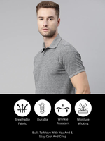 Load image into Gallery viewer, Black Melange Polo T-shirt