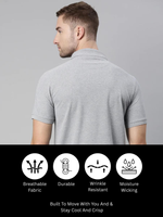 Load image into Gallery viewer, Light Grey Melange Polo T-shirt