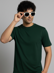 Solid Bottle Green Unisex T-Shirt