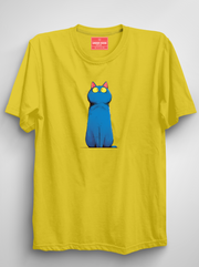 Moonlight Meow - New Yellow Unisex Printed T-Shirt