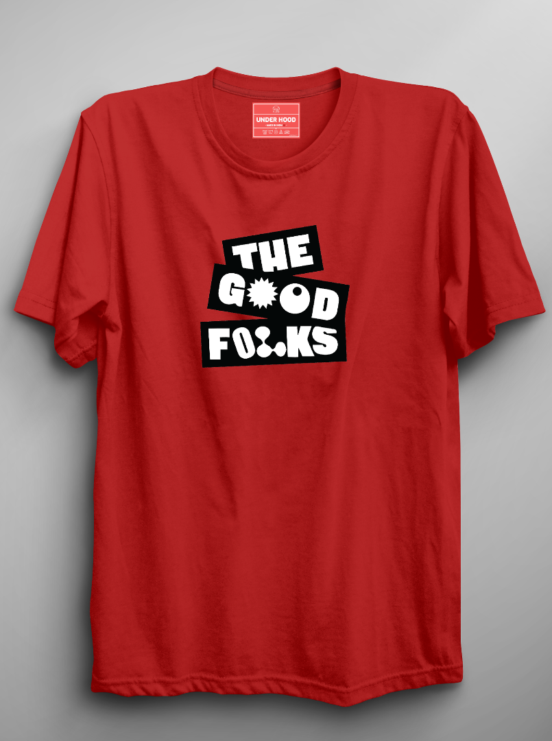 The Good Folks - Red Unisex Printed T-Shirt