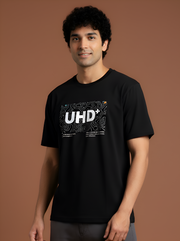 UHD Pattern - Black Unisex Printed T-Shirt
