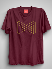 Maze - Maroon Unisex Printed T-Shirt