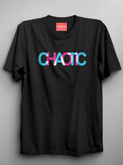 CHAOTIC - Black Unisex Printed T-Shirt