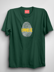 Unique - Bottle Green Unisex Printed T-Shirt