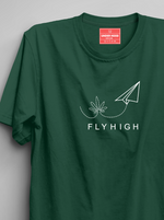 Load image into Gallery viewer, Fly High - Bottle Green Unisex Printed T-Shirt
