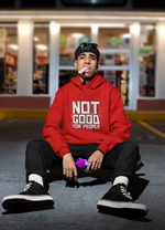 Load image into Gallery viewer, Man wearing a Not Good for People  – Red Unisex Printed Hoodie
