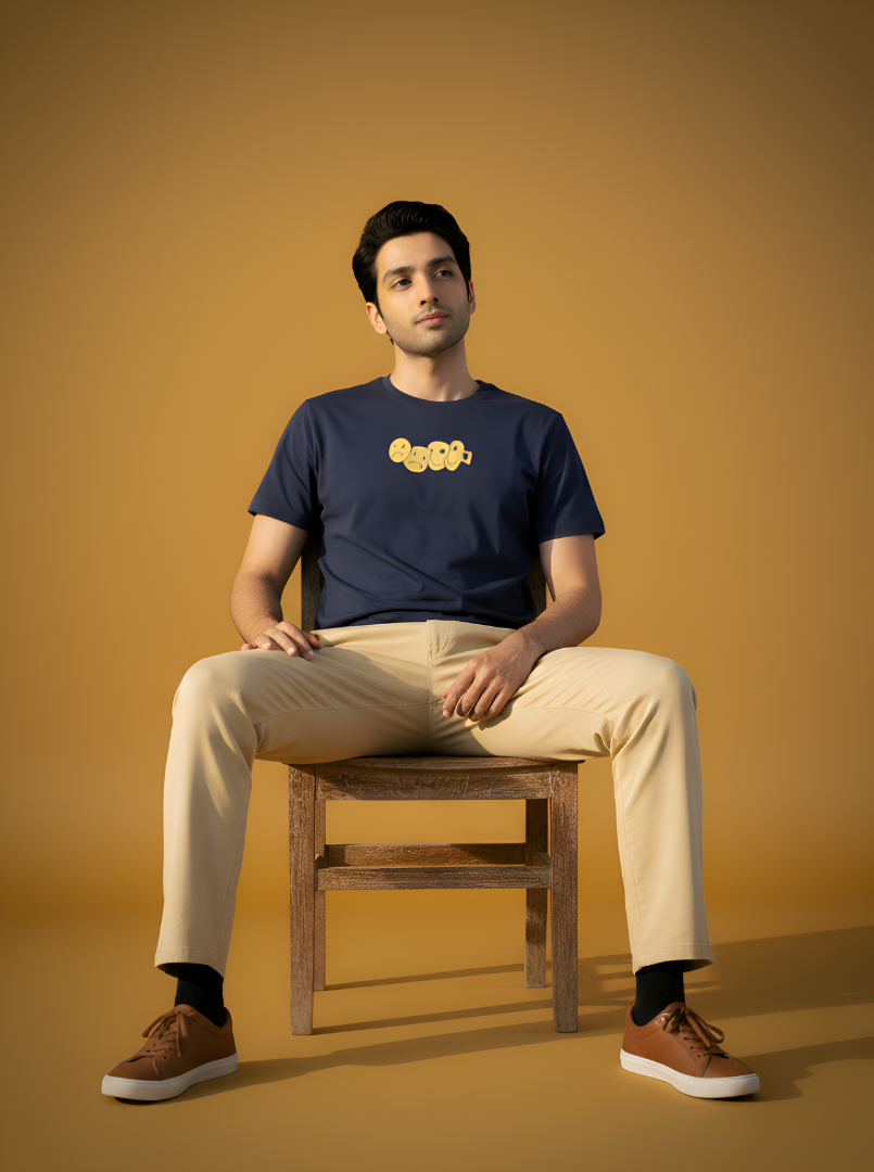 Smileys - Navy Blue Unisex Printed T-Shirt