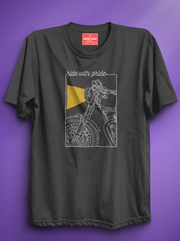 Ride With Pride - Steel Grey Unisex Printed T-Shirt