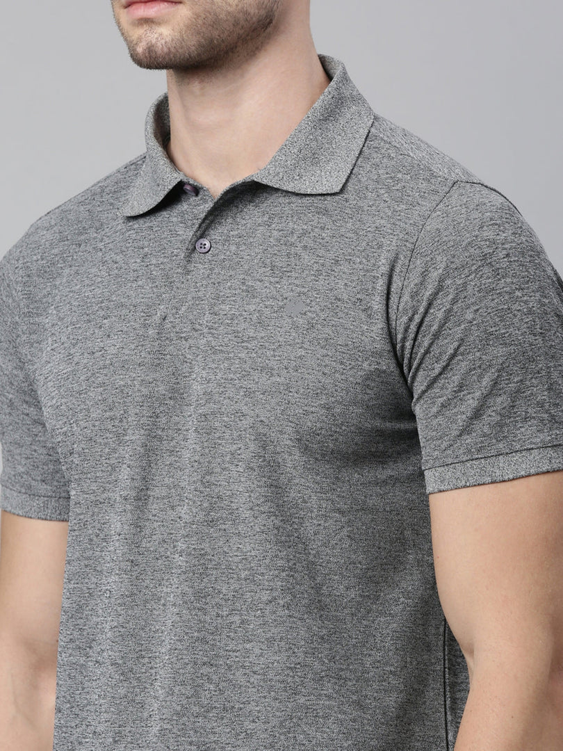 Black Melange Polo T-shirt