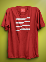 Abstract Stripes - Red Unisex Printed T-Shirt