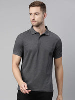 Load image into Gallery viewer, Carbon Grey Melange Polo T-shirt
