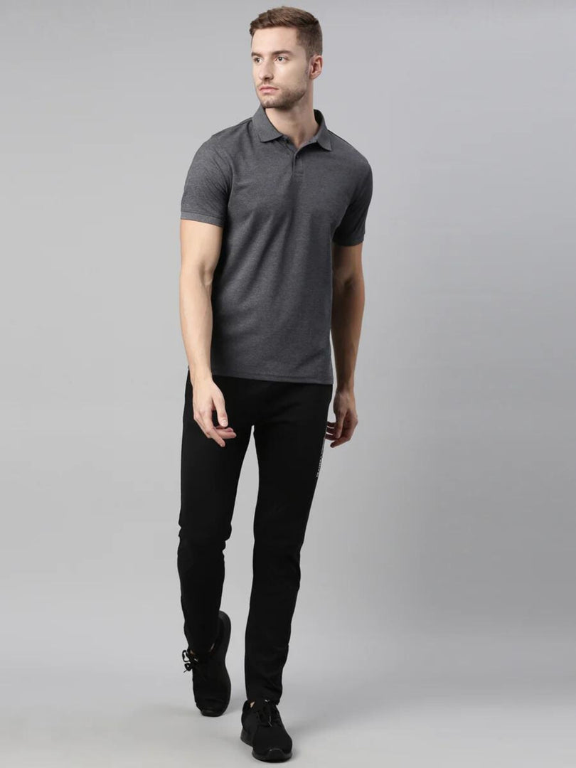 Carbon Grey Melange Polo T-shirt