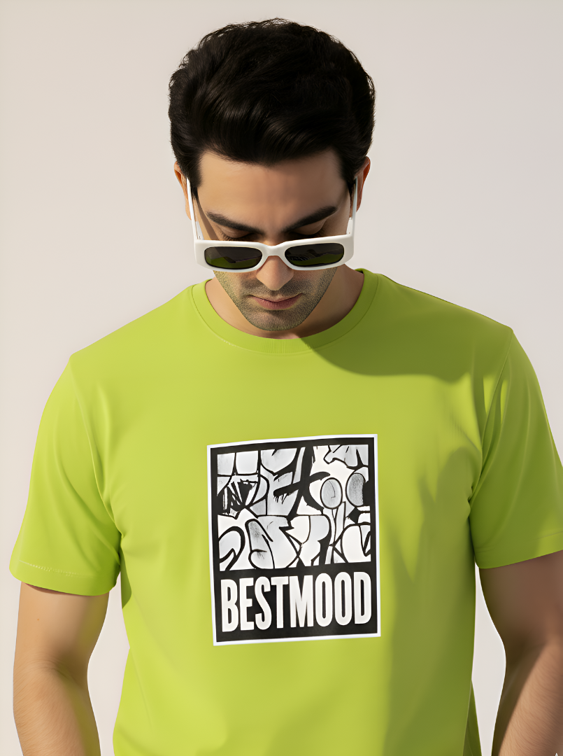 Best Mood - Neon Lime Unisex Printed T-Shirt
