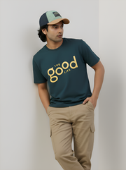 The Good Life - Petrol Blue Unisex Printed T-Shirt