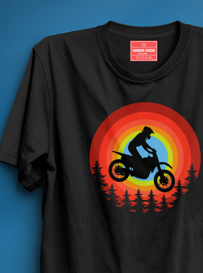 Rider Adventure  - Black Unisex Printed T-Shirt