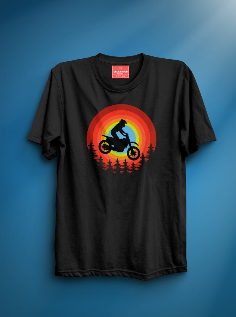 Rider Adventure  - Black Unisex Printed T-Shirt