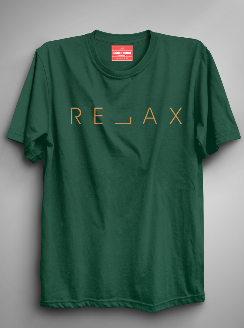 Relax - Bottle Green Unisex Printed T-Shirt