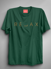 Relax - Bottle Green Unisex Printed T-Shirt