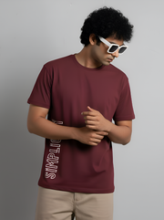 Simplicity - Maroon Unisex Printed T-Shirt