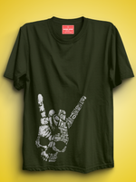 Load image into Gallery viewer, Swag Skeleton Art - Military Green Unisex Printed T-Shirt
