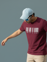 One of a Kind - Maroon Unisex Printed T-Shirt