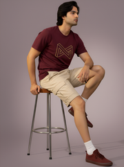 Maze - Maroon Unisex Printed T-Shirt