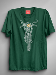 BULLET - Bottle Green Unisex Printed T-Shirt