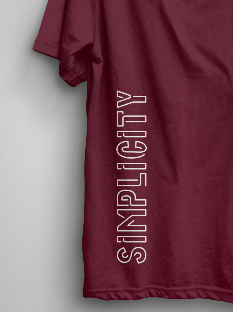 Simplicity - Maroon Unisex Printed T-Shirt