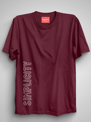 Simplicity - Maroon Unisex Printed T-Shirt