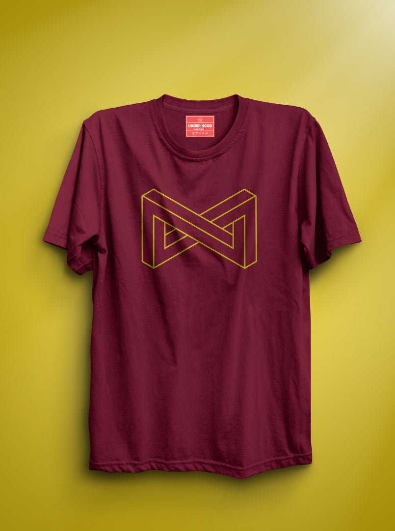 Maze - Maroon Unisex Printed T-Shirt