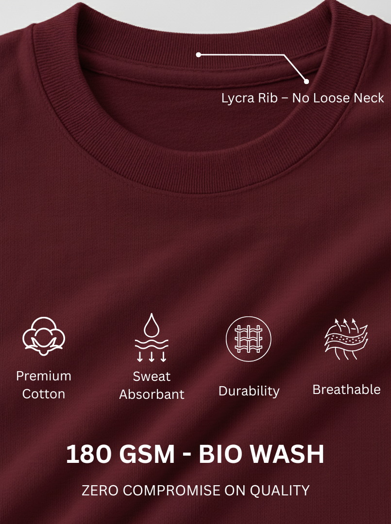 Maze - Maroon Unisex Printed T-Shirt
