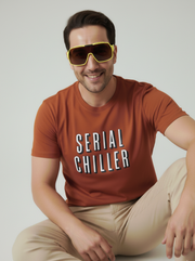 Serial Chiller - Burnt Orange Unisex Printed T-Shirt