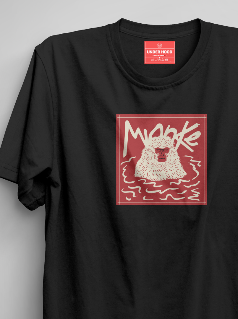 Monke - Black Unisex Printed T-Shirt