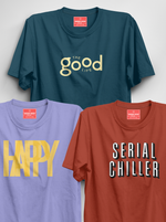 Load image into Gallery viewer, Pack Of 3 - Petrol Blue, Blue Moon, Burnt Orange Unisex Printed T-Shirt