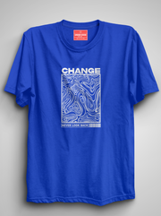CHANGE - Royal Blue Unisex Printed T-Shirt