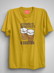 Beer as a Solution - Mustard Unisex Printed T-Shirt