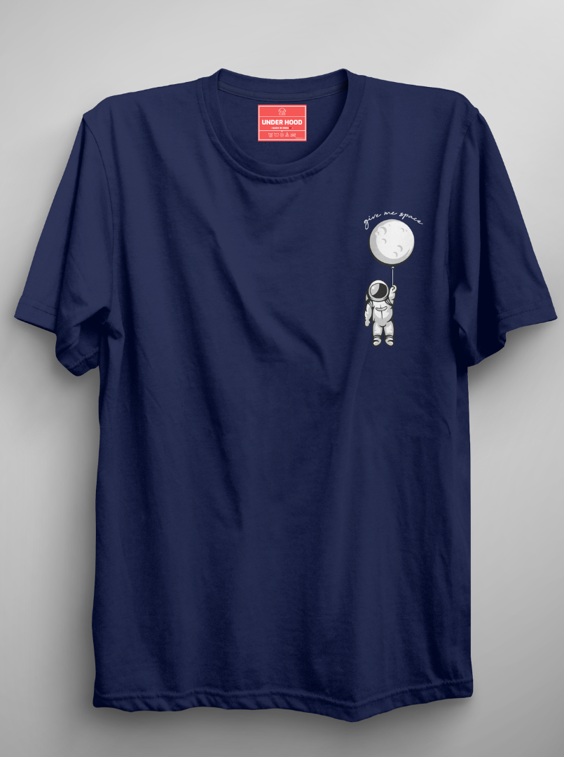 Give me space  - Navy Blue Unisex Printed T-Shirt