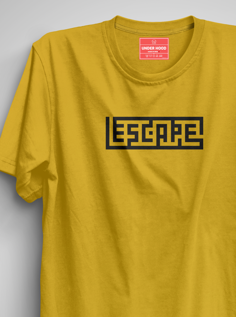 Escape - Mustard Unisex Printed T-Shirt