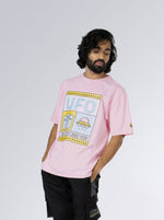 Load image into Gallery viewer, UFO Soft Pink Unisex Oversized T-Shirt Front View Of Male
