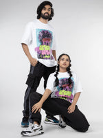 Load image into Gallery viewer, THE STREET STYLE GANG  White Oversized T-Shirt  Front Design view of male and female
