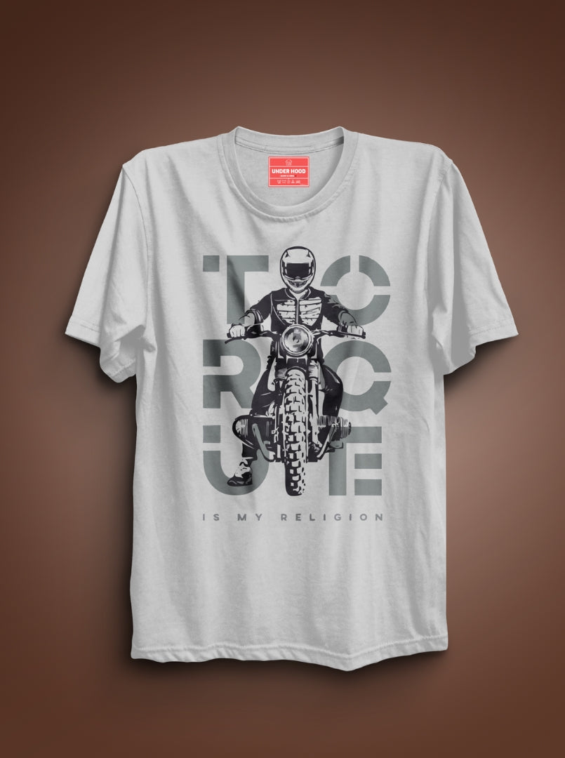 Torque - White Unisex Printed T-Shirt