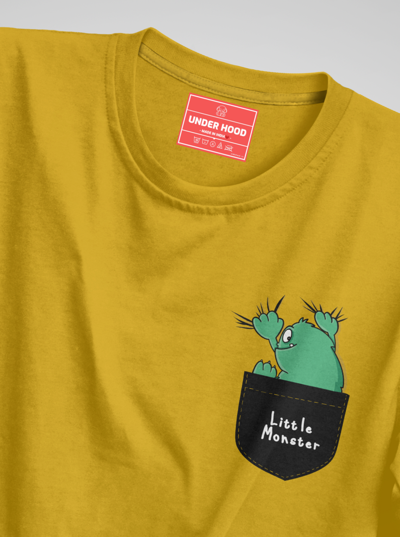 Little monster - Mustard Unisex Printed T-Shirt