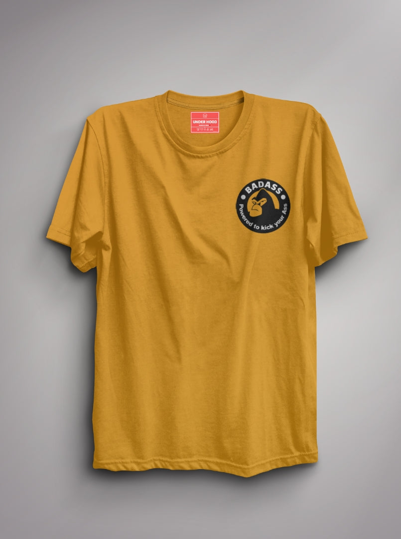 BadAss  - Mustard Unisex Printed T-Shirt