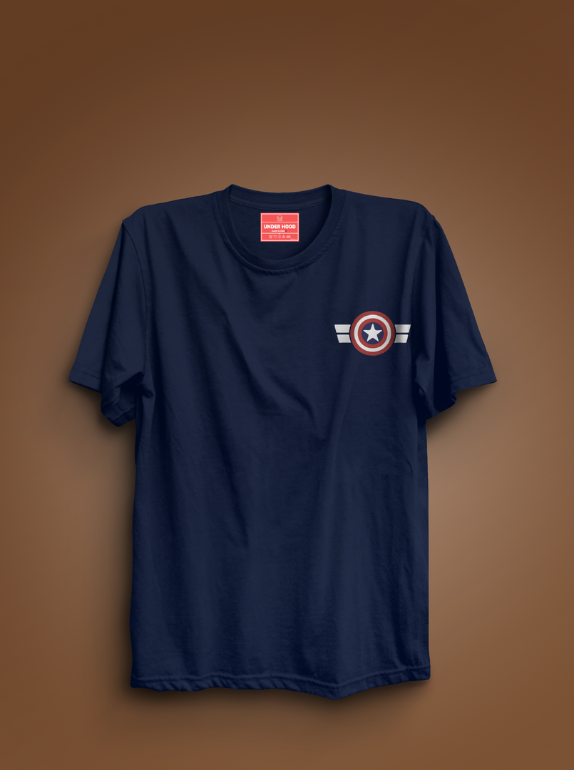 Captain America - Navy Blue Unisex Printed T-Shirt