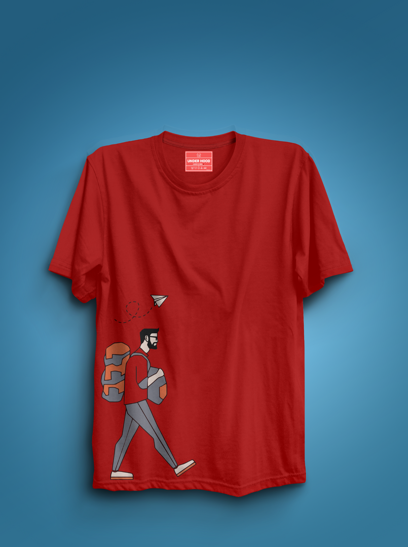 Traveler - Red Unisex Printed T-Shirt