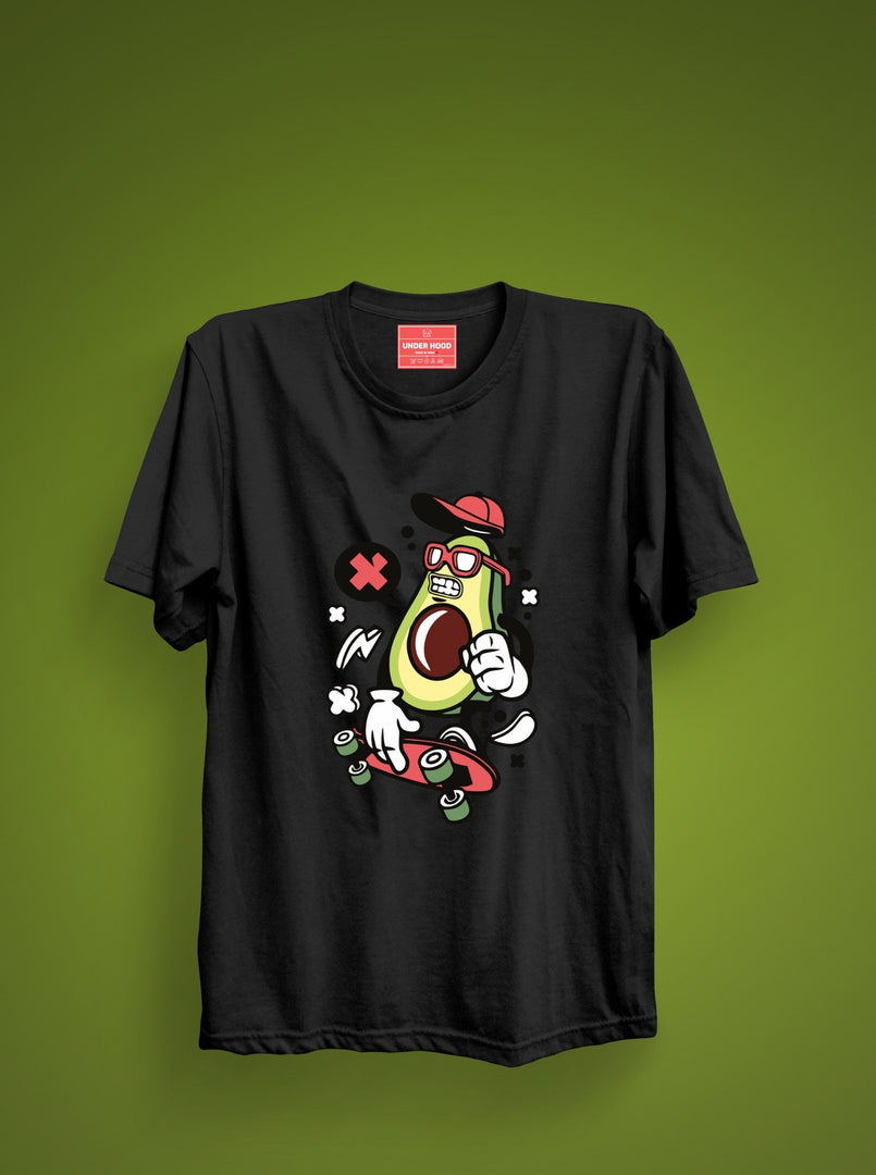 Avocado  - Black Unisex Printed T-Shirt