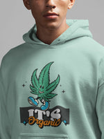 Load image into Gallery viewer, man wearing a It&#39;s Organic – Mint Green Unisex Printed Hoodie
