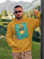 Load image into Gallery viewer, man wearing a Dead Inside – Mustard Unisex Printed Hoodie
