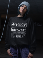 Load image into Gallery viewer, Woman wearing a Introvert - Black Unisex Printed Sweatshirt
